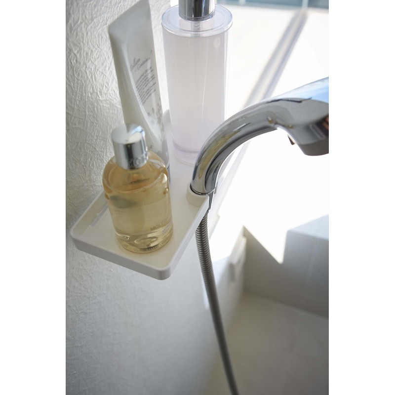 Yamazaki Industries Shower Holder Tray, White, Approx. W 8.7 x