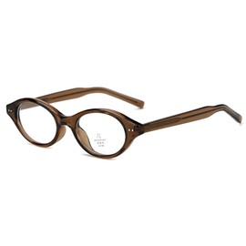 moomoobird Anti Blue Light Glasses Retro Eyewear Oval Glasses Frame for Women Men TR90 Small Glasses, Brown With Clear