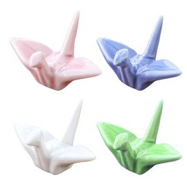 AIMALL Japanese Ceramic Chopstick Rest, Handmade Paper Crane Design Chopstick Rest, Style Decoration, 2.36x1.85x1.37 Inch (Set of 4)