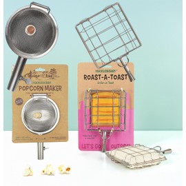 Dynamic Huckleberry Duo - Roast-a-Toast Sandwich Maker & Popcorn Maker for Outdoor Camping - Lets Go Outside - Duo Popcorn + Sandwich, Outdoor Scout Camping Children Campfire