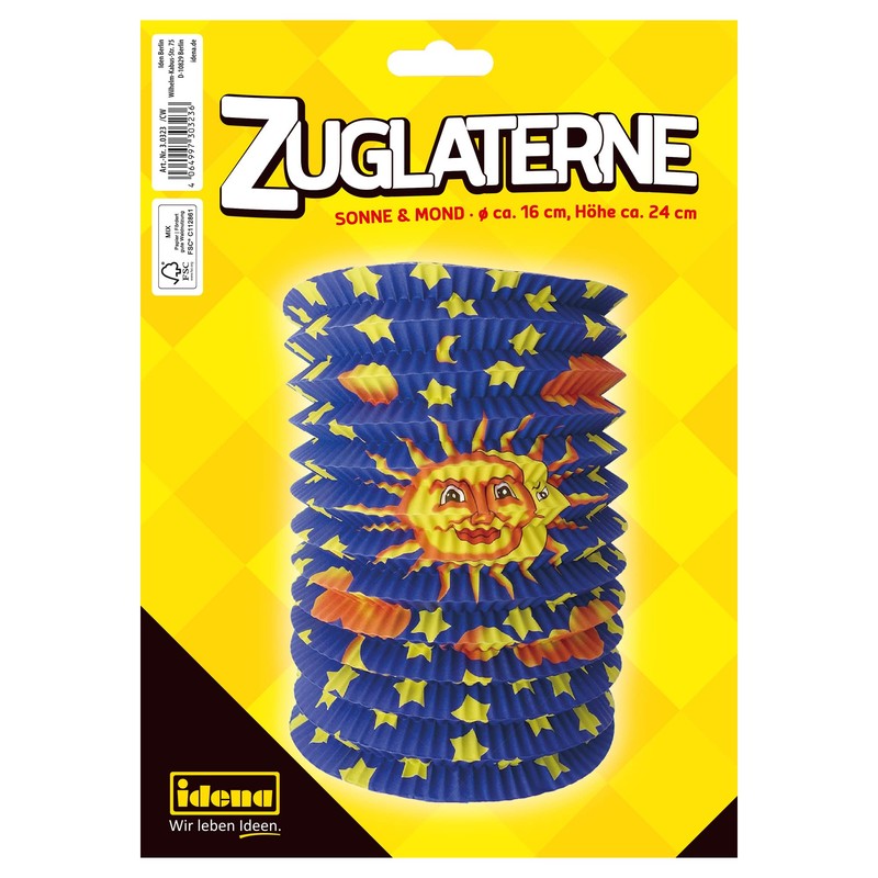 Idena 90124 – Lantern Sun & Moon, Pack of 5,