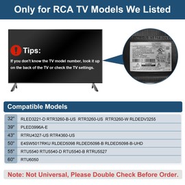 TV Base Stand for RCA TV Legs, for RCA TV Base Stand RTU5540 RTU5540-D RTU5540-B RTRU5527 RLED3221-D RTRU4327-US RTR4360-US RLDED5098 E4SW5017RKU RTRU5527 RTU6050 PLED3996A-E with Screws, Black