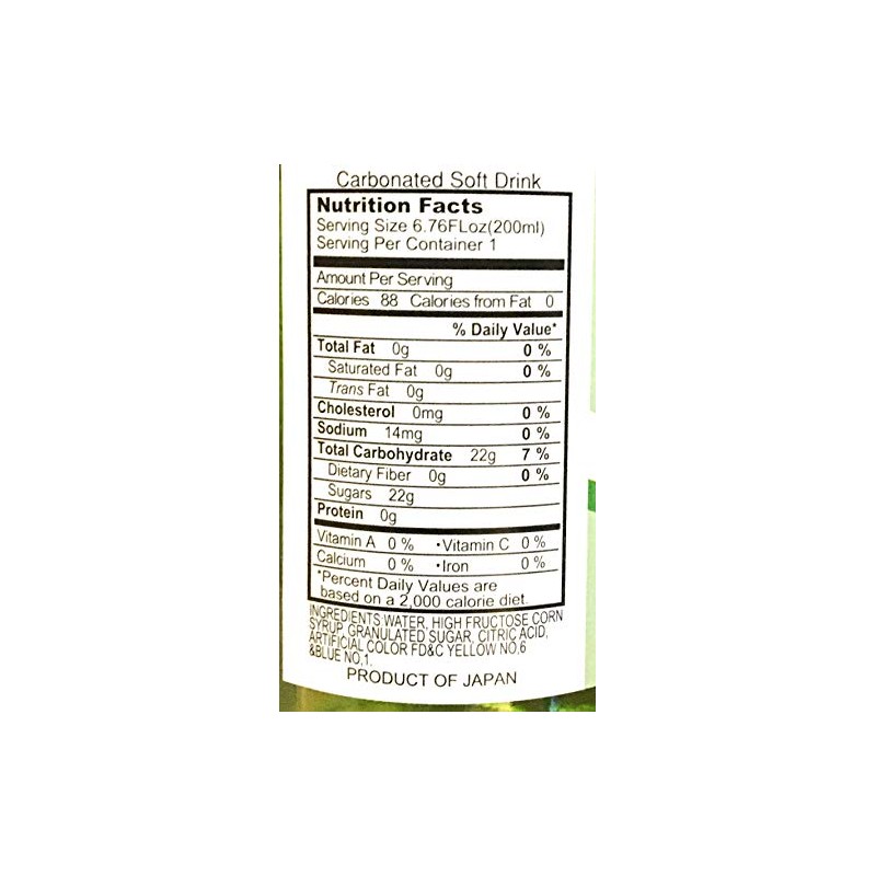 Green Apple Flavor Ramune Carbonated Soft Drink 6.76 Fl Oz(6
