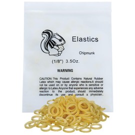 100 Pack Orthodontic Elastics Dental Rubber Bands Intraoral Elastic Bands Black Chipmunk (Light, 3.5 Oz, 1/8'')