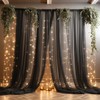 20ft x 10ft Black Backdrop Curtain with Lights String for
