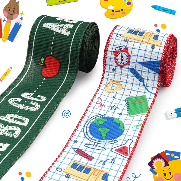 Threetols 2 Rolls 10 Yards Back to School Wired Edge