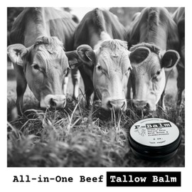 The Tallowed Truth F-Balm Tallow – Grass-fed, Grass-finished Tallow – 5 Ingredients Only – Canadian-made All Purpose Tallow Balm – Made in Canada – Tallow for Face & Body (2 oz (1-Pack), Original)