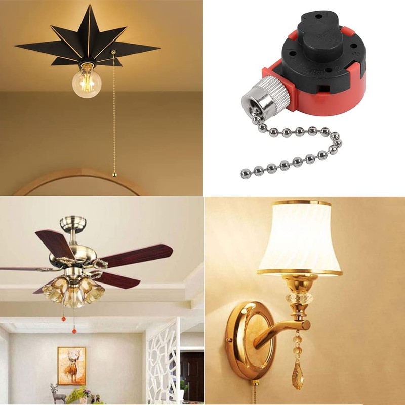 ZE-268S1 Ceiling Fan Switch, 3 Speed 4 wire Pull Chain