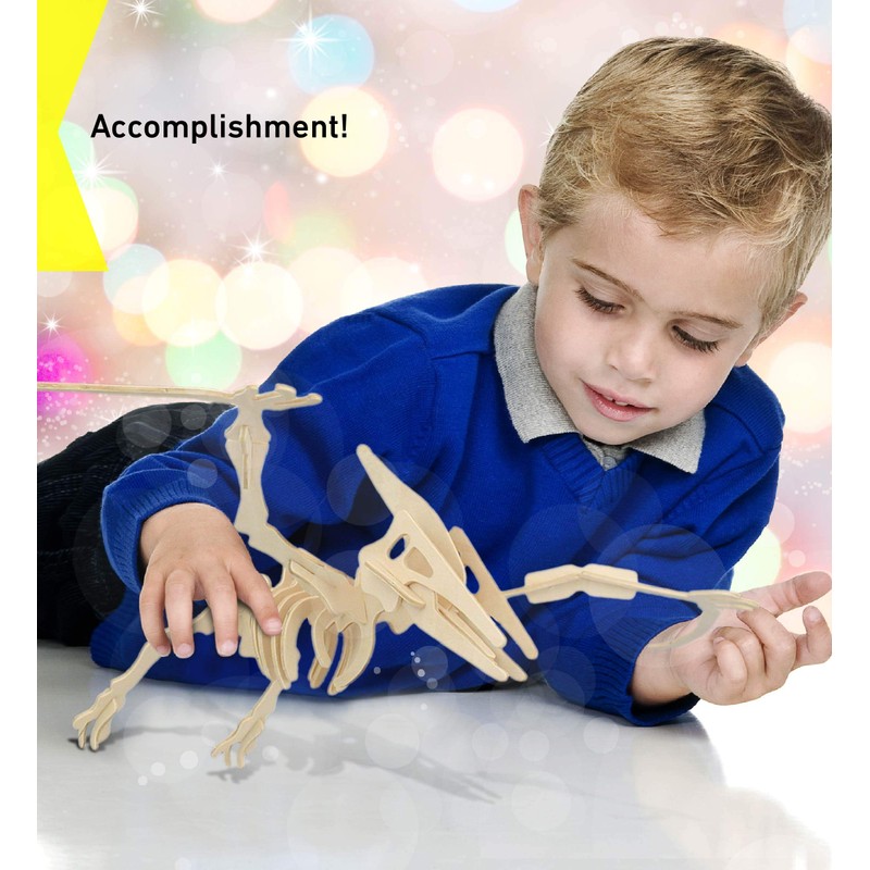 Puzzled Pteranodon 3D Woodcraft Jigsaw Construction Puzzle Kit - Wooden