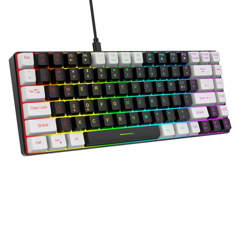 Gaming Keyboard Type C 84 Keys RGB Backlit Ergonomically Curved