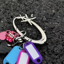 MORWLAT Star Silver Carabiner Y2K Keychain, Extra-Large Shiny Chrome Karibiner, Minimal Stainless Steel for Men&Women Bag Purse Gift