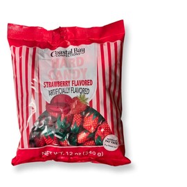 Coastal Bay Strawberry Flavored Hard Candy | 12 Oz | Aprox. 48 Pieces of Strawberry Goodness Per Package