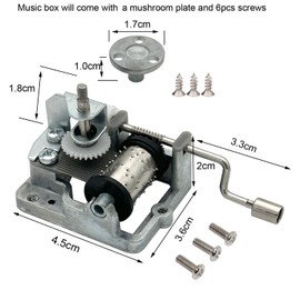 Pursuestar You are My Sunshine Hand Crank Music Box Movement with Top Rotating Plate, Upgraded Yunsheng Musical Mechanism Craft Kit for DIY Music Boxes Replacement