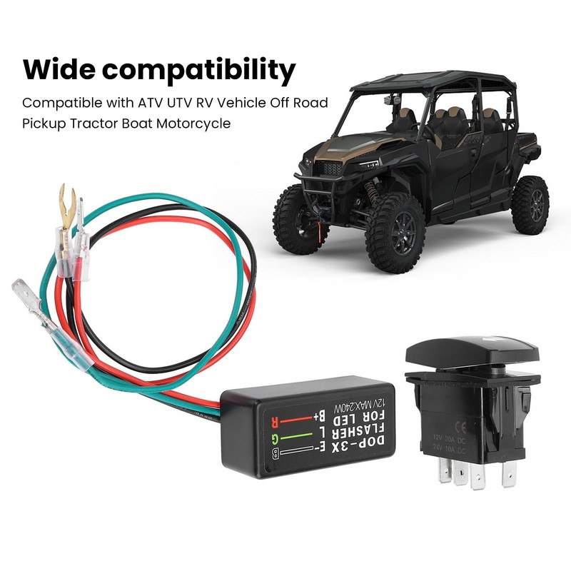 ON Off ON Turn Rocker Switch, LED Indicator Easy Wiring