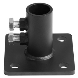 GBGS Black 1-5/8"(Actual fits 1-5/8" OD Pipe) Chain Link Fence Post Floor Flange,Mailboxes Pole Heavy Duty Round Sign Post Base Anchor