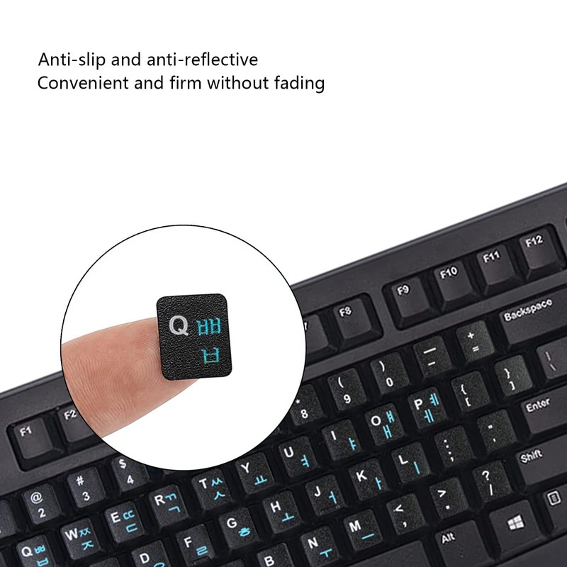 2Pcs Korean Keyboard Stickers for PC Computer Laptop Desktop Keyboard,