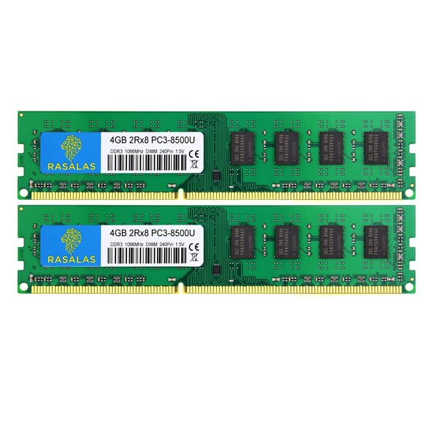 Rasalas 8GB DDR3 Kit (2x4GB) PC3-8500 DDR3 1066 MHz DDR3