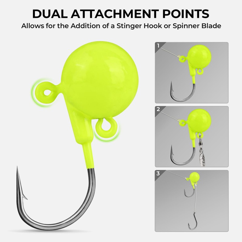 MadBite Dead Drop Jig Heads with dual attachment points 5/16oz