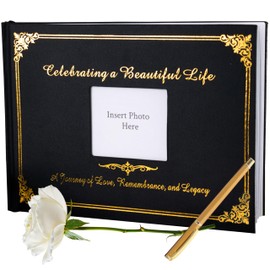 MARKKULA Funeral Guest Book for Memorial Service – Celebration of Life Sign in Book - Condolence Book - Memory Book for Funeral - Hardcover Register Book for Guests to Share Memories & Tributes