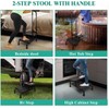 2 Step Stool with Handle, Height Adjustable Stepping Stool, Step