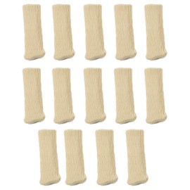 aoozleny 16pcs Furniture Leg Socks, Protectors Knitted Chair Leg Cover Moving Easily and Reduce Noise Wood Floor Protectors (beigeA)