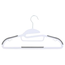 Set of 10 Easy-On Non-Slip Hangers, Heavy Duty Plastic with Strap Indents for All Garments