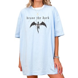 Brave The Dark Shirt - Onyx Storm Xaden Riorson T-Shirt, Xaddy Fourth Wing Bookish Shirt L Light Blue