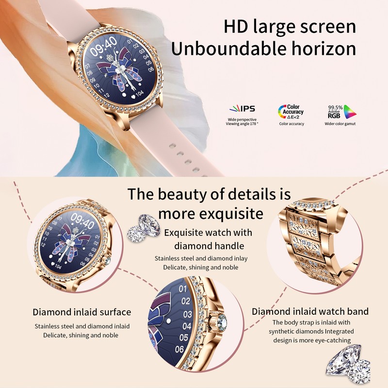 1.32 Inches Smartwatch IP67-Waterproof BT5.0 Intelligent Watch Fitness Tracker Multifunctional
