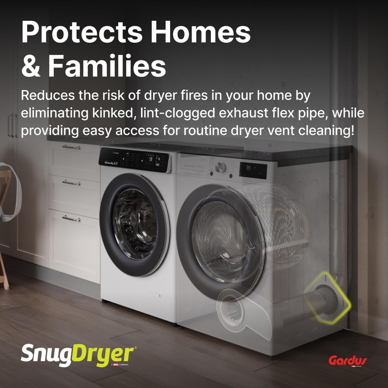 Gardus SnugDryer Space-Saving Dryer Vent Connection Kit, Only For New