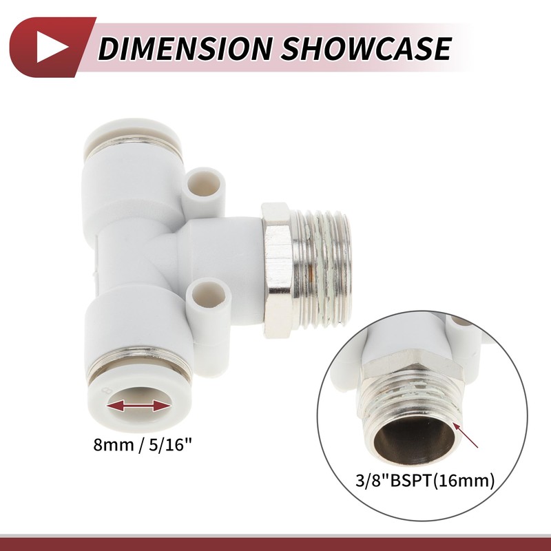 HEROFFIX Push to Connect Air Fittings 5/16" t Type Air