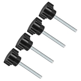CoCud M5 x 50mm Male Thread 32mm Header Plastic Thumb Screw Grip Hand Knob Screw Bolt Black Stark Clamp Knob for Lathe Machine 4pcs