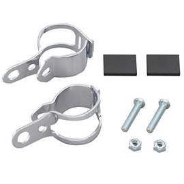 Daytona 68073 Motorcycle Turn Signal Mount Fork Clamp 1.2 - 1.5 inches (30 - 39 mm), Chrome, Steel, 2 Pieces Turn Signal Mounting Band