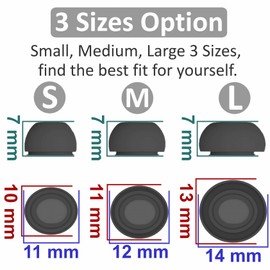 3 Pairs Compatible AirPods Pro & Pro 2 Ear Tips - Small, Medium, Large 3 Size Silicone Rubber Eartips - Gel Cover Accessories - S/M/L Black