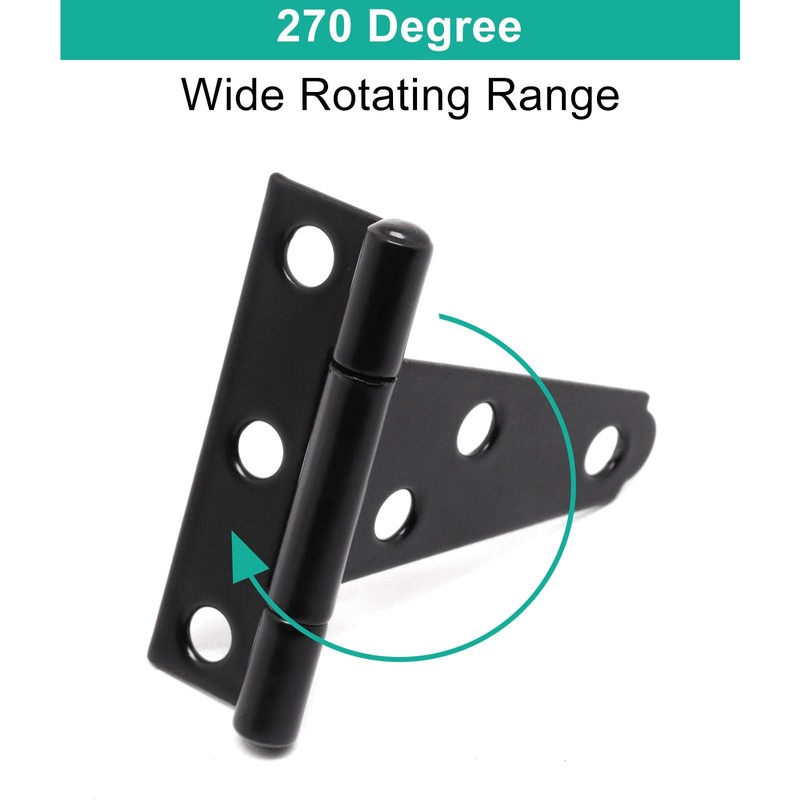 BUXIMN 6 Pack T Hinge, 2inch Mini Door Hinges Outdoor