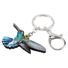 WEVENI - Llavero de acrílico con diseño de colibrí para mujer, Azul, 34mmX59mm
