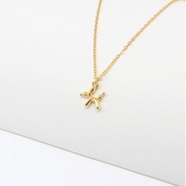 Collar de Perro de Globo Perrito Chapa de Oro de 22K para Dama