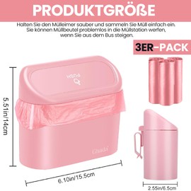 GHADA Car Bin Set with 45 Bin Liners - Hanging Storage Solution for Your Vehicle; Car Bin Interior Waterproof Car Accessory (Pink)
