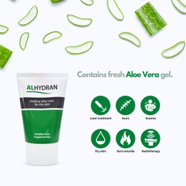 Alhydran After Care for The Skin | Scars, Dry Skin, Eczema, Itching, Burn Wounds and Skin Problems After Radiotherapy or Surgery, 100ml