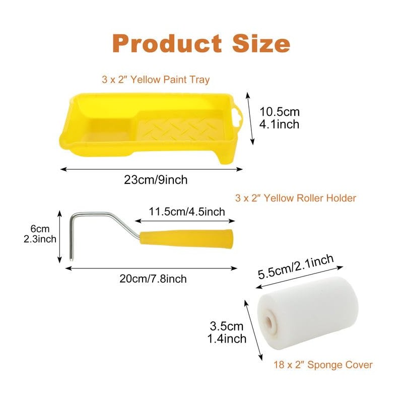 GBACHOOSE 3 Pack Mini Paint Roller, 2 Inch Small Foam