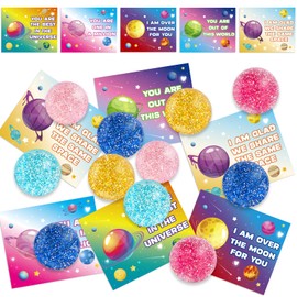 NEUBSAW 30 Packs Valentine's Day Cards with Glitter Bounce Balls Stress Toys for Classroom Exchange, Valentine's Gifts Party Favors for Boys Girls School, Valentine's Prizes for School