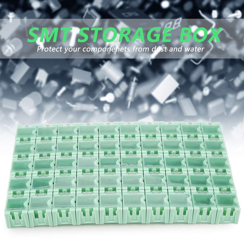 50Pcs Green Electronic Components Parts Mini Storage Case SMT SMD