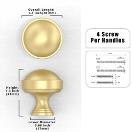 Talentedeco 10 Pack Brushed Gold Kitchen Cabinet Knobs Cabinet Pulls Drawer Knobs Cabinet Hardware Zinc Knobs for Drawers