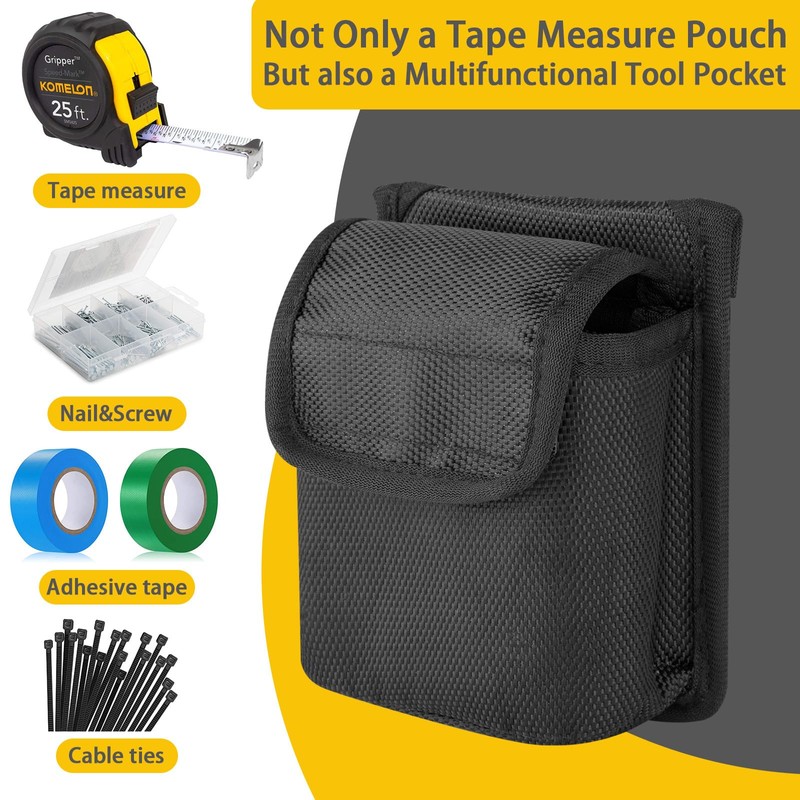 Portable and Secure Tape Measure Pouch with Belt Clip Keep
