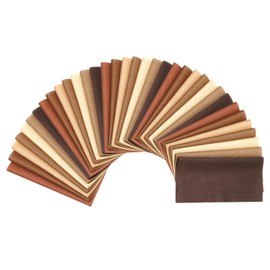 PATIKIL Cotton Fabric Bundles, 35 Pcs 4 x 4 Inch Fat Quarter Solid Color Precut Fabric Squares for Sewing Patchwork Quilting DIY Crafts, Brown