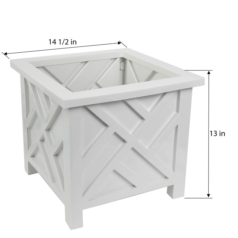 Trenton Gifts Chippendale White Planter Box Set of 2 -