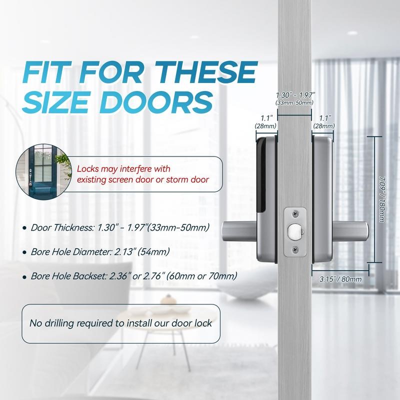 Smart Door Lock, Keyless Entry Door Lock Fingerprint Door Lock