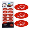36 Meat Red Kosher Labels - Oven Proof up to