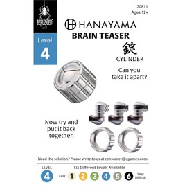 BePuzzled |Cylinder Hanayama Metal Brainteaser Puzzle Mensa Rated Level 4, for Ages 12 and Up