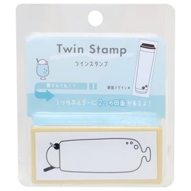[Hanko] Twin Stamp/Drink Kamio Japan Stamp Notebook Decor Penetrating Stamp Cute Goods Mail Order
