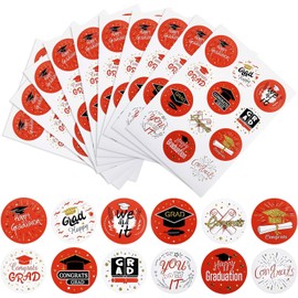 120Pcs 2025 Graduation Stickers Class of Stickers Graduation 1.5" Gift Tags for Envelopes Candy Decorations for Envelope Seal Cards Boxes(red)